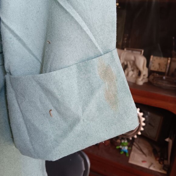 Medium Vintage Boho Belted Top Loubella Extendabes Tunic Blouse Mint Green 1970s - Picture 9 of 11